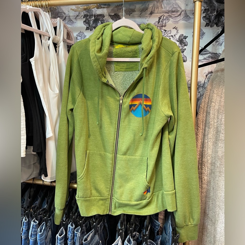 Aviator Nation Jungle Green All seasons Zip Hoodie - like new